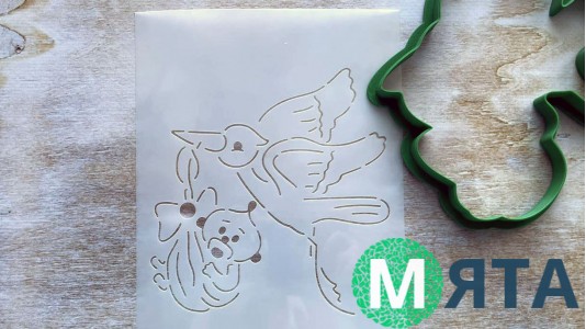 Вирубка + трафарет Аїст