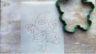 Вирубка + трафарет Дід Мороз №2