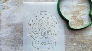 Вирубка + трафарет Снігова куля №3