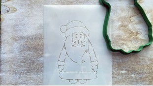 Вирубка + трафарет Дід Мороз №3