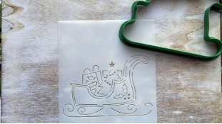 Вирубка + трафарет Сані з Ялинкою