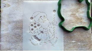 Вирубка + трафарет Дід Мороз №4