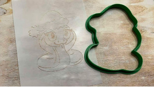 Вирубка+трафарет Змія №3
