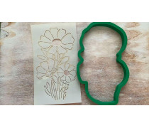 Вирубка + трафарет Космея