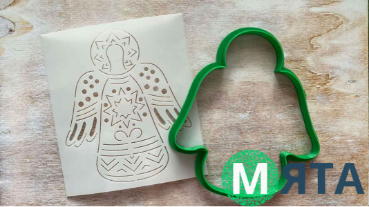 Вирубка + трафарет Ангел розпис