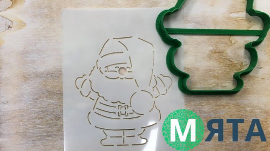 Вирубка + трафарет Дід Мороз