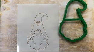 Вирубка + трафарет Гном