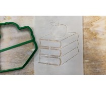 Вирубка + трафарет Книга з яблуком