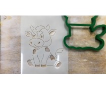 Вирубка + трафарет Корова №1