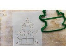 Вирубка + трафарет Корова №2