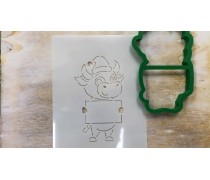 Вирубка + трафарет Корова №3