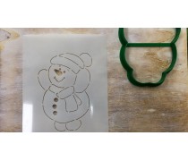 Вирубка + трафарет Сніговик №3