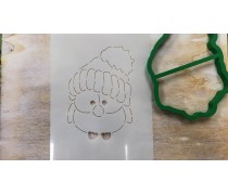 Вирубка + трафарет Сова у шапці