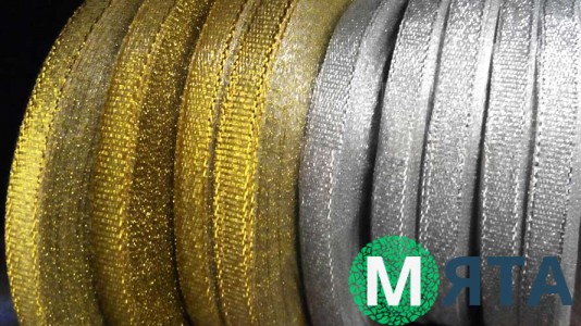 Ленты парча 0,6 см, рулон