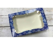 Коробка 20х30х3, Синяя снежинка