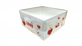 Коробка для десертов 20х20х10 см, Love