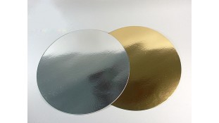 Подложки под торт круглые, золото/серебро