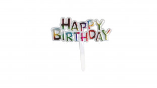 Мини-Топпер Happy Birthday №26, пластик Мини-Топпер Happy Birthday №26, пластик