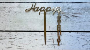 Боковой топпер "Happy Birthday" №22, картон Боковой топпер "Happy Birthday" №22, картон