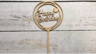 Топпер "Happy Birthday" №14, дерево Топпер "Happy Birthday" №14, дерево