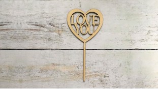 Топпер "Love you" , дерево